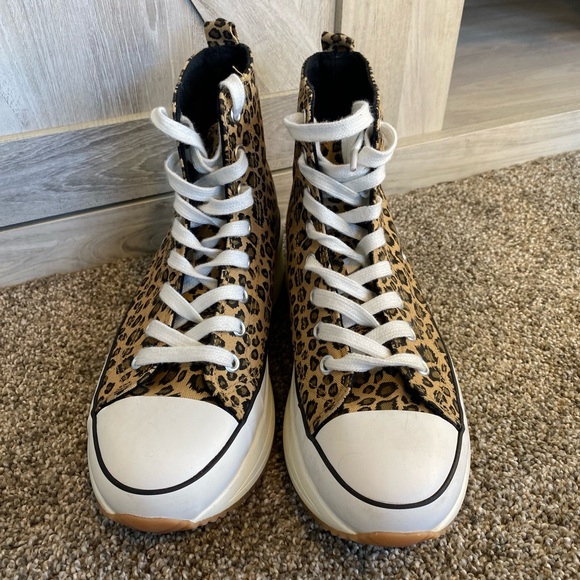 Madden Girl Winnona Flatform Women's High-Top Sneakers Leopard US 6.5 - Picture 6 of 9